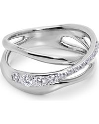 Monica Vinader - Nura Lab-Created Diamond Pavé Crossover Ring - Lyst