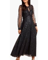 Needle & Thread - Dappled Sequin Long Sleeve Ankle Gown - Lyst