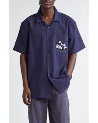 Palmes - Garden Embroidered Cotton Camp Shirt - Lyst