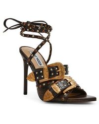 Steve Madden - Saddle Embellished Ankle Strap Sandal - Lyst