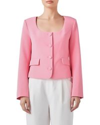 Endless Rose - Scoop Neck Button-Up Blazer - Lyst