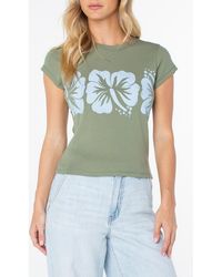 Roxy - Flower Block '90S Graphic Baby Tee - Lyst