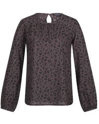 Regatta - Hadria Leopard Print Keyhole Long-Sleeved Blouse - Lyst