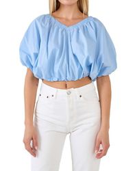 Endless Rose - Puff Crop Blouse - Lyst