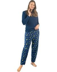 Leveret - Cotton Top & Fleece Pants Printed Matching Family Holiday Pajama Set - Lyst