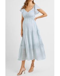 ANGEL MATERNITY - Baby Shower Ruffle Sleeve Maternity Dress - Lyst