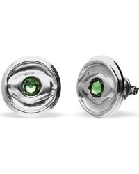 Uno De 50 - Plated Button Earrings With Faceted Crystal - Lyst