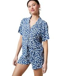 Softies - Soft Sleep Caftan Top And Short Pajama Set - Lyst