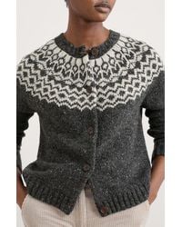 Seasalt Cornwall - Port Kinnis Fair Isle Merino Wool Blend Cardigan - Lyst