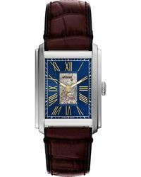 Fossil - Carraway Open Heart Leather Strap Watch, 30Mm X 42Mm - Lyst