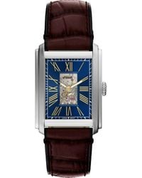 Fossil - Carraway Open Heart Leather Strap Watch, 30Mm X 42Mm - Lyst