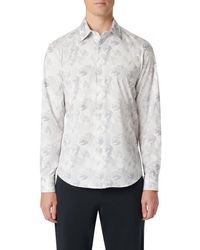 Bugatchi - James Ooohcotton Leaf Print Button-Up Shirt - Lyst