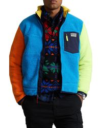 Polo Ralph Lauren - Colorblock High Pile Fleece Zip Jacket - Lyst