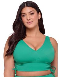 S3 Apparel - Supportive And Sculpting Cinched Adjustable Midkini Swimsuit Top - Lyst
