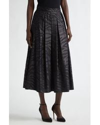 St. John - Pleated Zebra Fil Coupé Skirt - Lyst