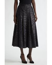 St. John - Pleated Zebra Fil Coupé Skirt - Lyst