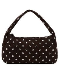Mango - Studded Suede Shoulder Bag - Lyst