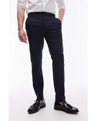 TOPMAN - Skinny Fit Textured Pants - Lyst