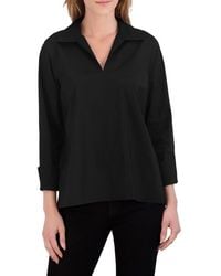 Foxcroft - Agnes Split Cuff Popover Blouse - Lyst