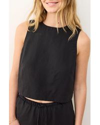Marine Layer - Quinn Sleeveless Linen Blend Crop Top - Lyst