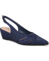 Lady Couture - Mesh Rhinestone Slingback Wedge Heel Pump - Lyst
