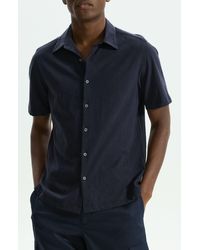 Theory - Noran Short Sleeve Knit Button-up Shirt - Lyst