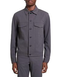 Theory - River Cotton Blend Twill Trucker Jacket - Lyst