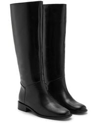 Mango - Leather Knee High Boot - Lyst