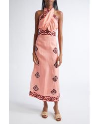 Johanna Ortiz - Energetic Patterns Linen Halter Dress - Lyst