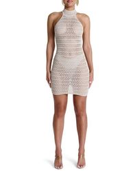 Naked Wardrobe - Open Stitch Body-Con Minidress - Lyst