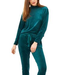 1.STATE - Velour Turtleneck Top - Lyst