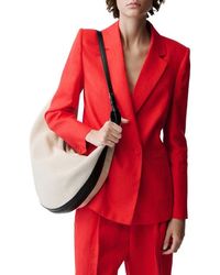 Mango - Double Breasted Linen Suit Blazer - Lyst