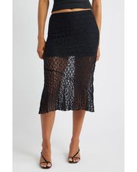 Open Edit - Lace Midi Skirt - Lyst