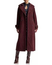 Avec Les Filles - Double Breasted Faux Suede Trench Coat - Lyst