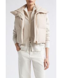 Eleventy - High Neck Wool Mouliné Padded Down Vest - Lyst
