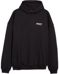 Balenciaga - ' Campaign Embroidered Logo Oversize Cotton Hoodie - Lyst