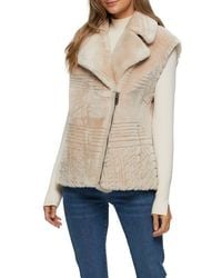 Gorski - Genuine Shearling Zip Vest With Grooved Pattern - Lyst