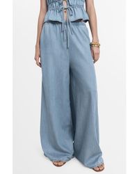 Mango - Siros Pull-On Wide Leg Denim Pants - Lyst