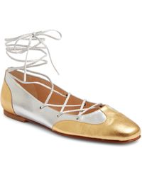 Molly Goddard - Helena Two-tone Lace-up Ballet Flat - Lyst