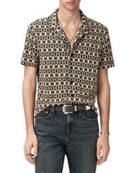 John Varvatos - Geo Pattern Knit Camp Shirt - Lyst