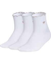 adidas - Assorted 3-Pack Ruffle Rib Ankle Socks - Lyst