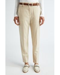 Eleventy - Herringbone Stretch Wool Ankle Pants - Lyst