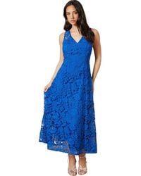 Oasis - Floral Lace V-Neck Midi Dress - Lyst