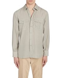 Tom Ford - Military Fit Fluid Twill Button-up Shirt - Lyst