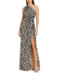 Mac Duggal - Floral Sequin One Shoulder Column Gown With Slit - Lyst