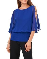 Chaus - Split Sleeve Rhinestone Blouse - Lyst