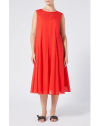 Marina Rinaldi - Corvino Sleeveless Cotton Voile Midi Dress - Lyst