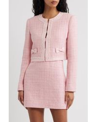 LoveShackFancy - Ralphette Tweed Crop Jacket - Lyst