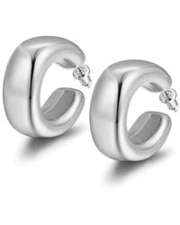 Jane Basch - Oversize Puff Hoop Earrings - Lyst