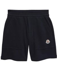 Moncler - Kids' Logo Cotton Shorts - Lyst